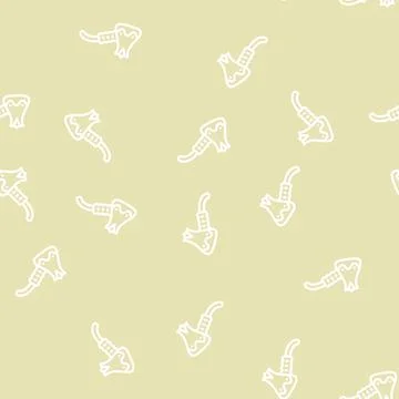 Kitchen clay crockery line vector seamless pattern Stock Illustration