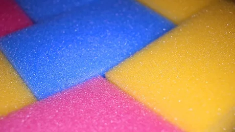 Kitchen cleaning sponge closeup texture pattern. Seamless looping video footage Stock Footage 102590286