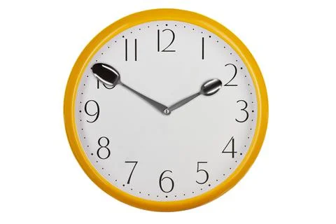Kitchen clock with spoons Stock Photos
