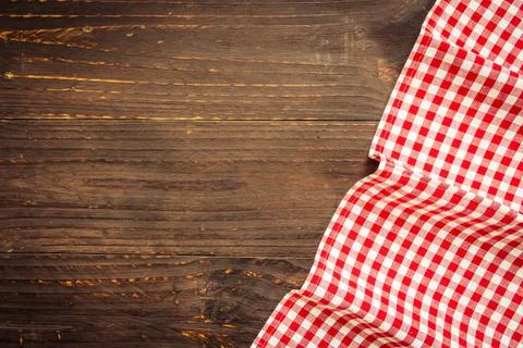 Kitchen cloth on wood table Stock Photos