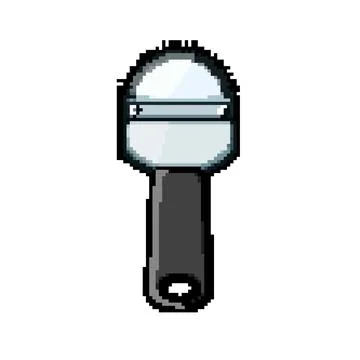 Kitchen coconut scraper tool pixel art vector illustration Stock Illustration
