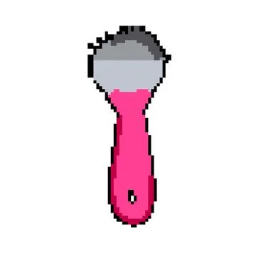 Kitchen coconut scraper tool pixel art vector illustration Stock Illustration