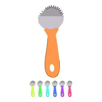Kitchen coconut scraper tool vector cartoon graphic Stock Illustration
