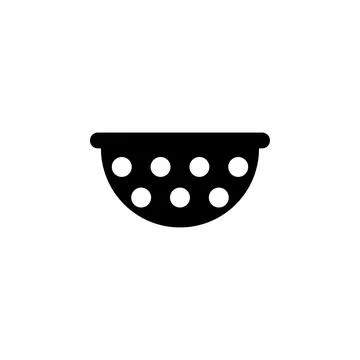 Kitchen Colander, Pasta Strainer Flat Vector Icon Stock Illustration