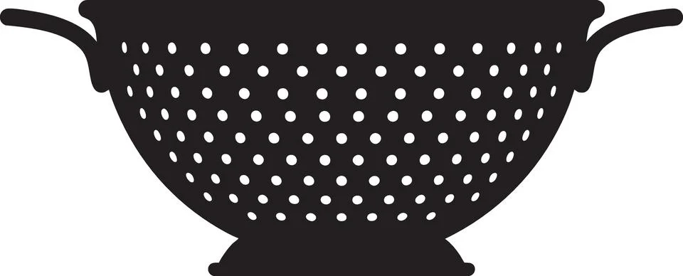 Kitchen Colander Strainer Silhouette Vector Illustration Stock Illustration