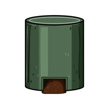 Kitchen compost bin cartoon vector illustration Stock Illustration
