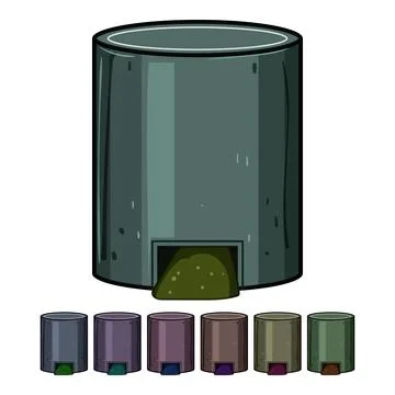Kitchen compost bin cartoon vector graphic Stock Illustration