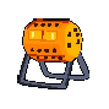 Kitchen compost bin pixel art vector illustration 스톡 일러스트