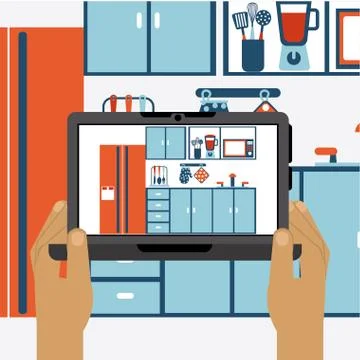 Kitchen concept design, vector illustration eps10 graphic Stock Illustration