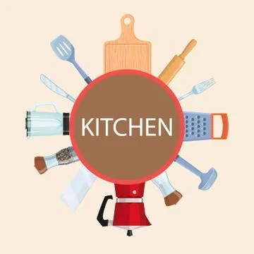 Kitchen concept for web design Illustrazione stock