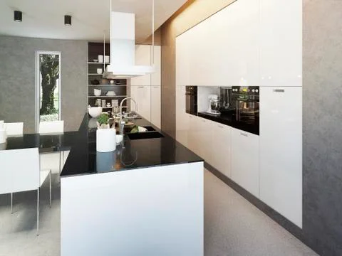 Kitchen contemporary style Stock Illustration