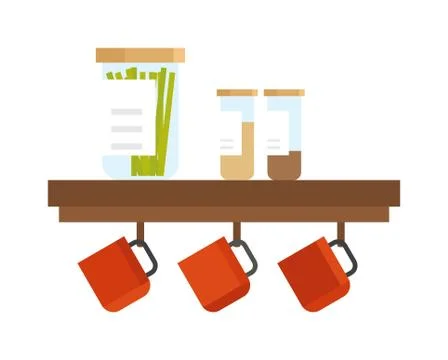 Kitchen cook tools set flat vector illustration Illustrazione stock