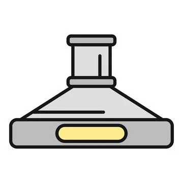 Kitchen cooker hood extractor fan flat line icon Stock Illustration