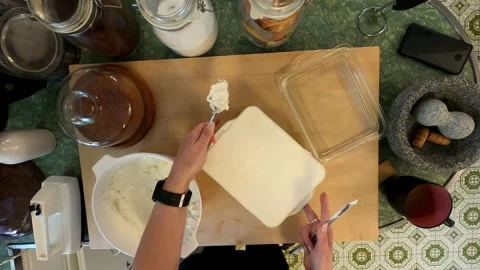 Kitchen Cookie Cake Cutting Board Meal Preperation Healthy Lifestyle Eating Food Vídeos de archivo 324878489