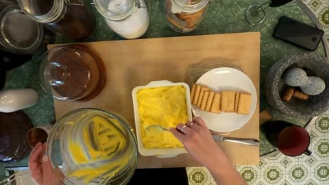 Kitchen Cookie Cake Cutting Board Meal Preperation Healthy Lifestyle Eating Food Stock Footage 324879394