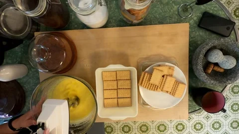 Kitchen Cookie Cake Cutting Board Meal Preperation Healthy Lifestyle Eating Food Stock Footage 324880112