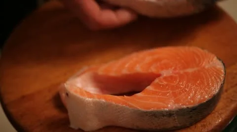 Kitchen. Cooking a fish. Stock Footage 22241342