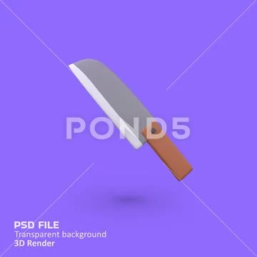 Kitchen Cooking Knife isolated 3d render icon illustration Modello PSD