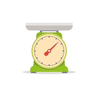 Kitchen Cooking Scale Analog With A Tray Stock Illustration