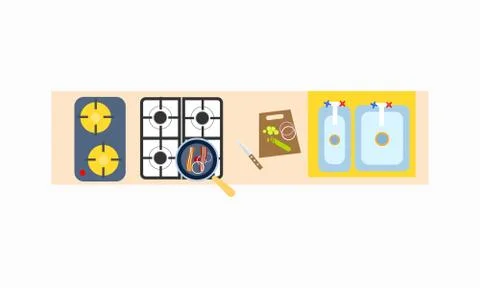 Kitchen Cooking Surface Icon Vector Illustration Stock Illustration