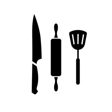 Kitchen cooking utensils icon set Stock Illustration