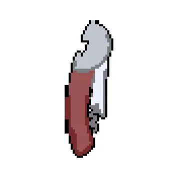 Kitchen corkscrew wine pixel art vector illustration Ilustração Stock