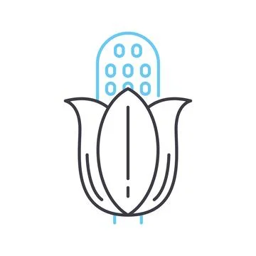 Kitchen corn kerneler line icon, outline symbol, vector illustration, concept Stock Illustration