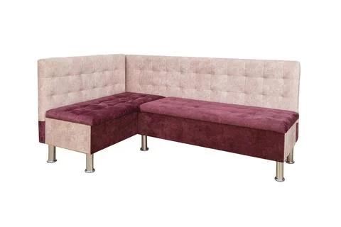 Kitchen corner sofa isolated on a white background. Cushioned furniture. Stock Photos