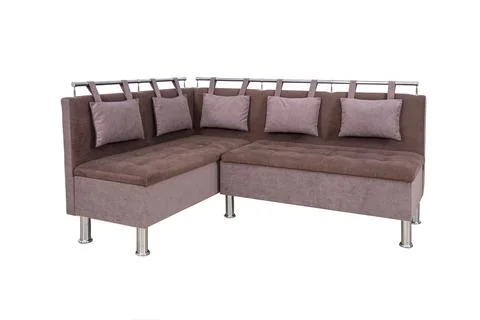 Kitchen corner sofa isolated on a white background. Cushioned furniture. Stock Photos