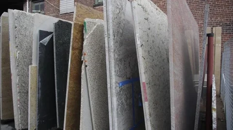 Kitchen Counter Marmol Slabs PAN Video stock 39983228