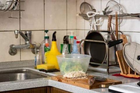 Kitchen counter with nobody Stock Photos