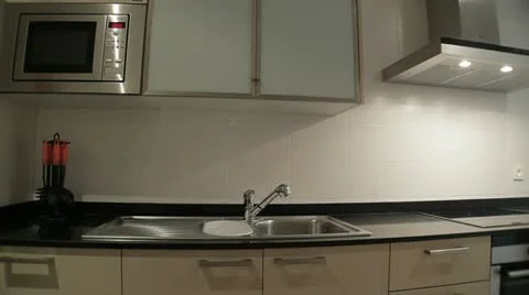 Kitchen Counter Slide Travel Stock Footage 10917646