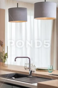 Kitchen counter with sync Stock Photos
