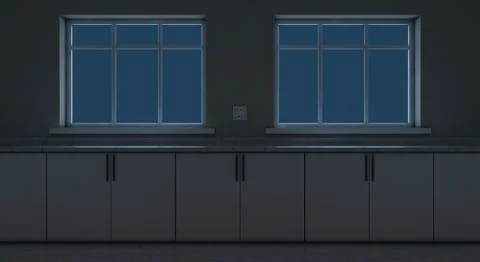 Kitchen Countertop Night Stock Illustration