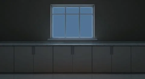 Kitchen Countertop Night Stock Illustration
