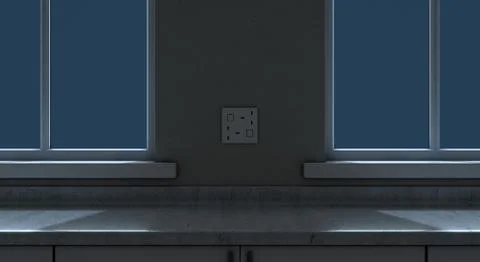 Kitchen Countertop Night Stock Illustration