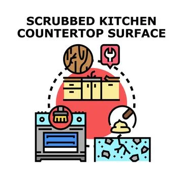Kitchen countertop surface maintenance and repair concept Stock Illustration