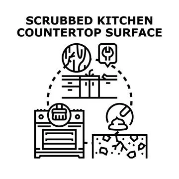 Kitchen countertop surface maintenance and repair concept Иллюстрация