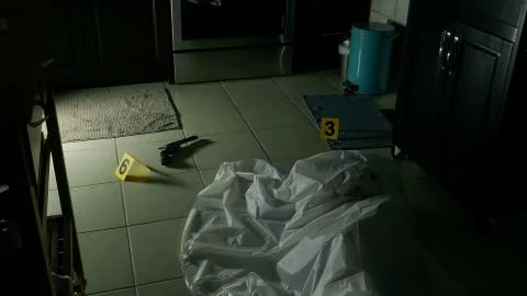 Kitchen Crime Scene Stock Photos