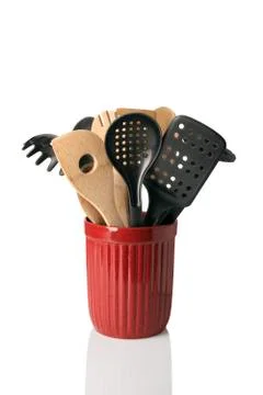 Kitchen Crock with Tools Stock-Fotos