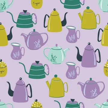 Kitchen crockery pattern Stock Illustration