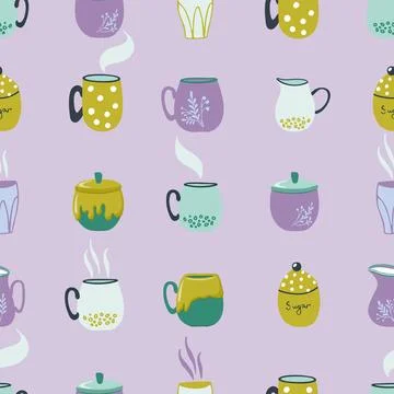 Kitchen crockery pattern Stock Illustration