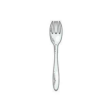 Kitchen cutlery and tableware fork, sketch vector illustration isolated. Stock Illustration