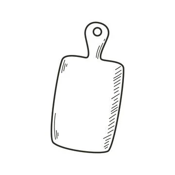 Kitchen cutting board doodle sketch style イラスト素材