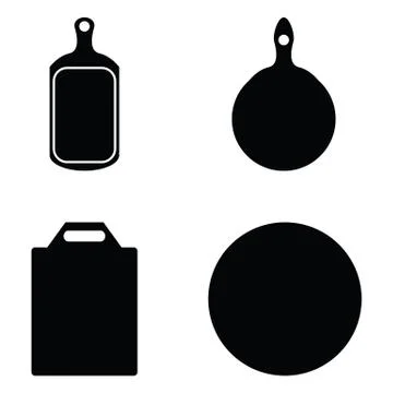 Kitchen cutting icon set Stock Illustration