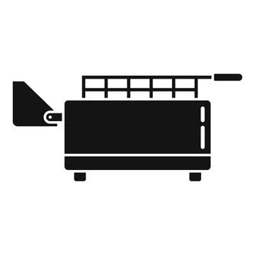 Kitchen deep fryer icon simple . Fry basket Illustrazione stock