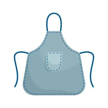 Kitchen denim apron with stitching. Isolated flat vector illustration. 스톡 일러스트