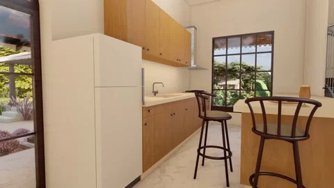 Kitchen Design Interior 3d Model Only. Stock Footage 202323106