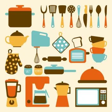 Kitchen design over beige background, vector illustration Stockillustratie