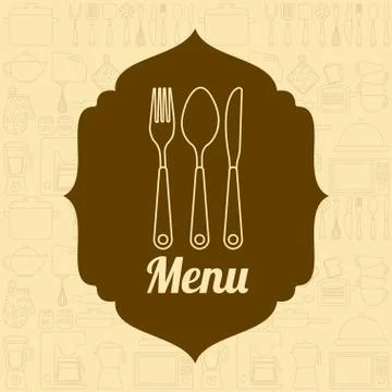 Kitchen design over beige background, vector illustration Stock Illustration